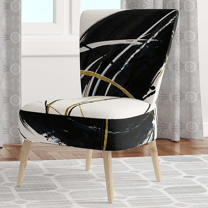 Gold Metallic Circle Modern Glam Accent Chair