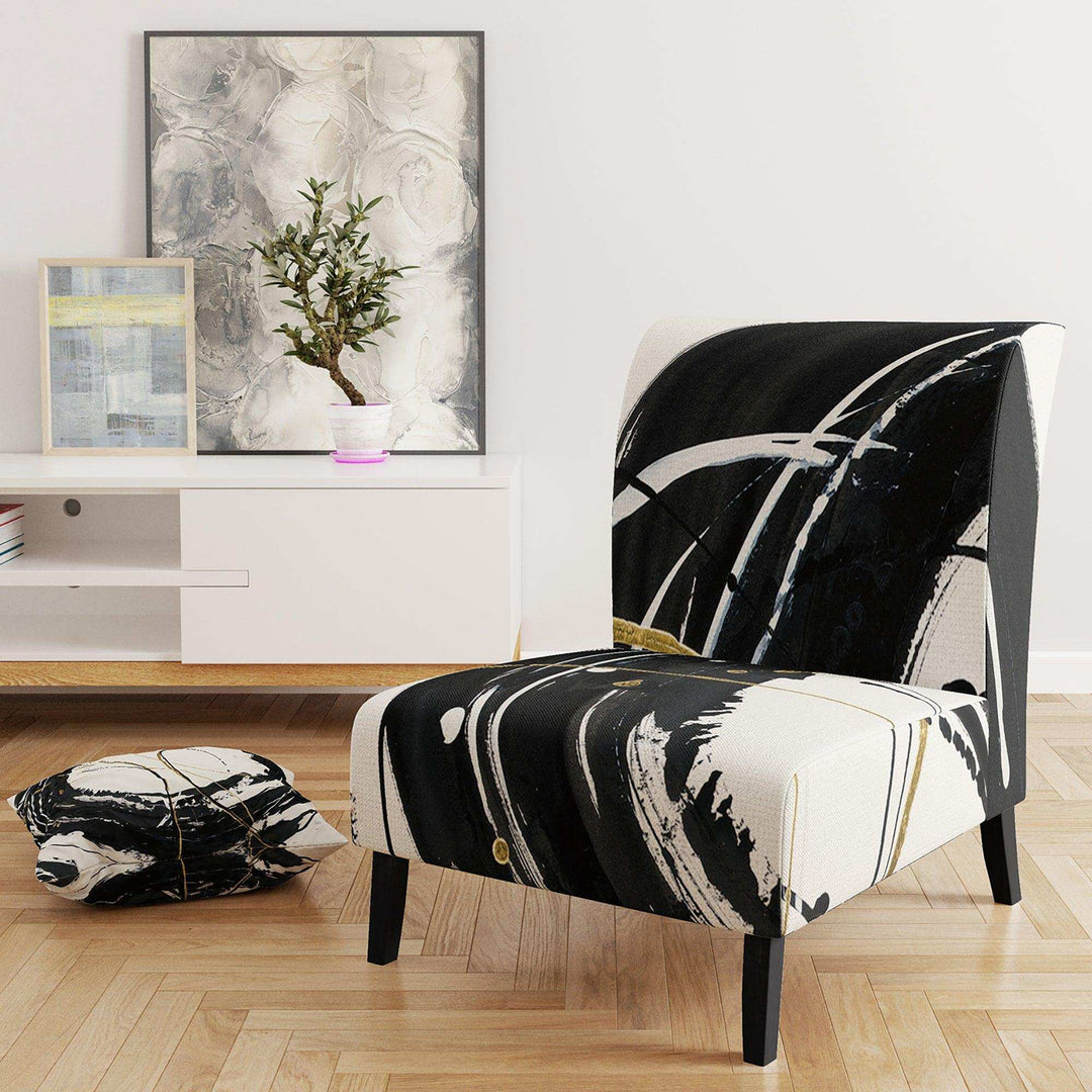 Gold Metallic Circle Modern Glam Accent Chair