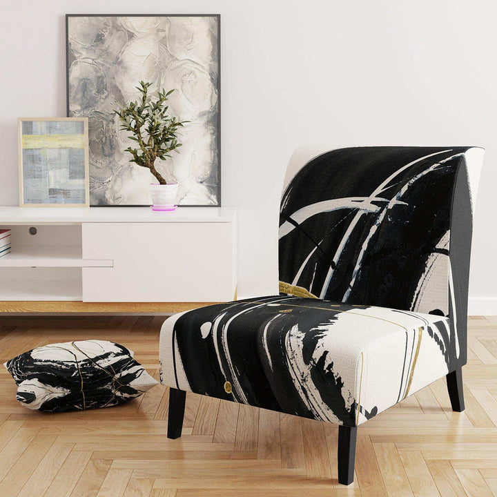 Gold Metallic Circle Modern Glam Accent Chair