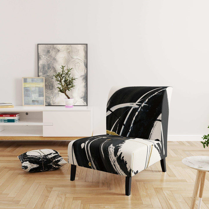 Gold Metallic Circle Modern Glam Accent Chair