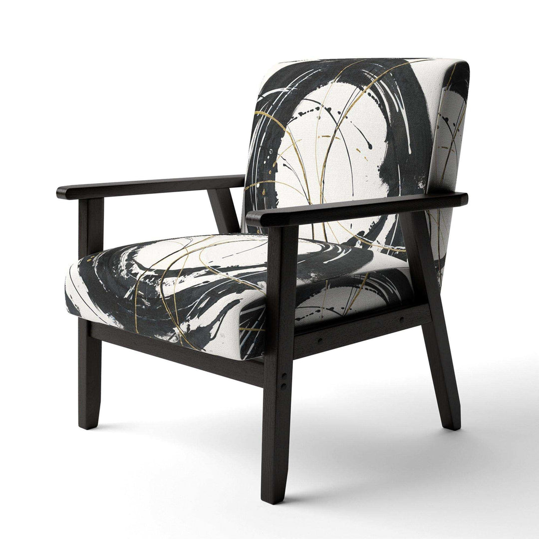 Gold Metallic Circle Modern Glam Accent Chair