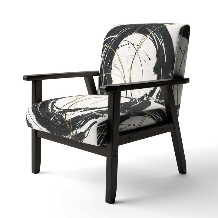 Gold Metallic Circle Modern Glam Accent Chair