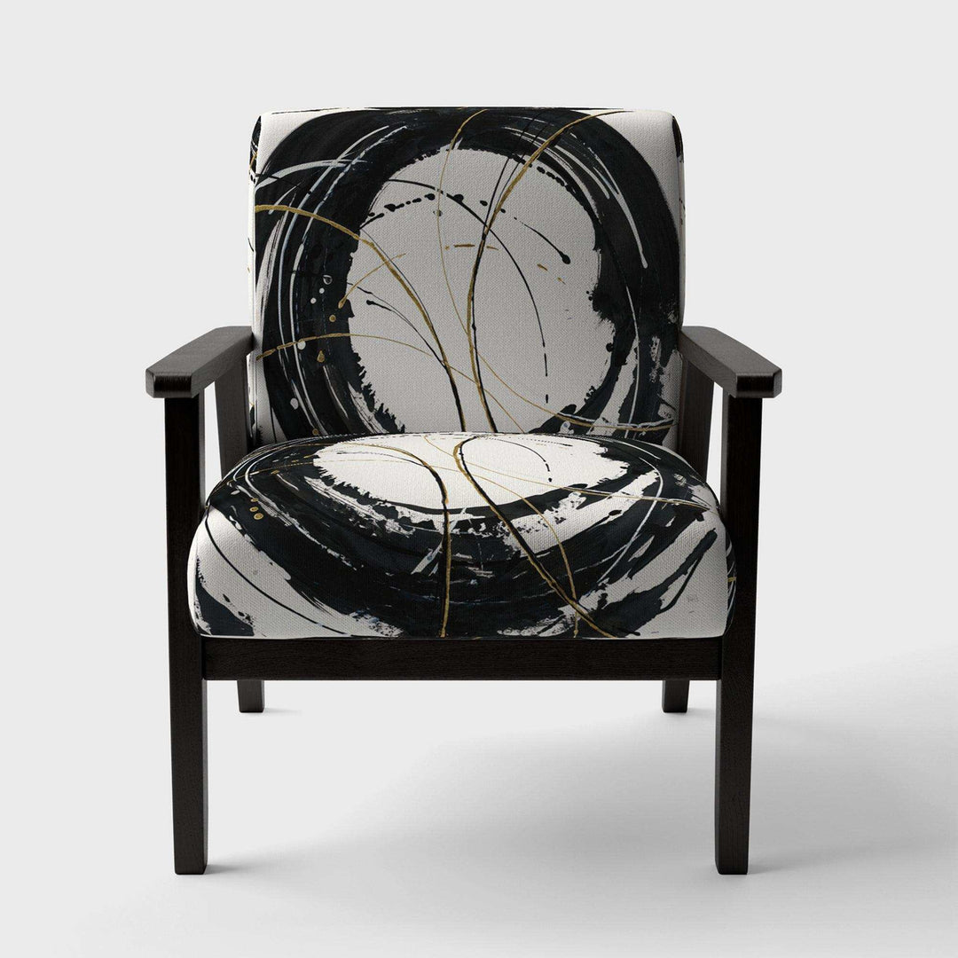 Gold Metallic Circle Modern Glam Accent Chair