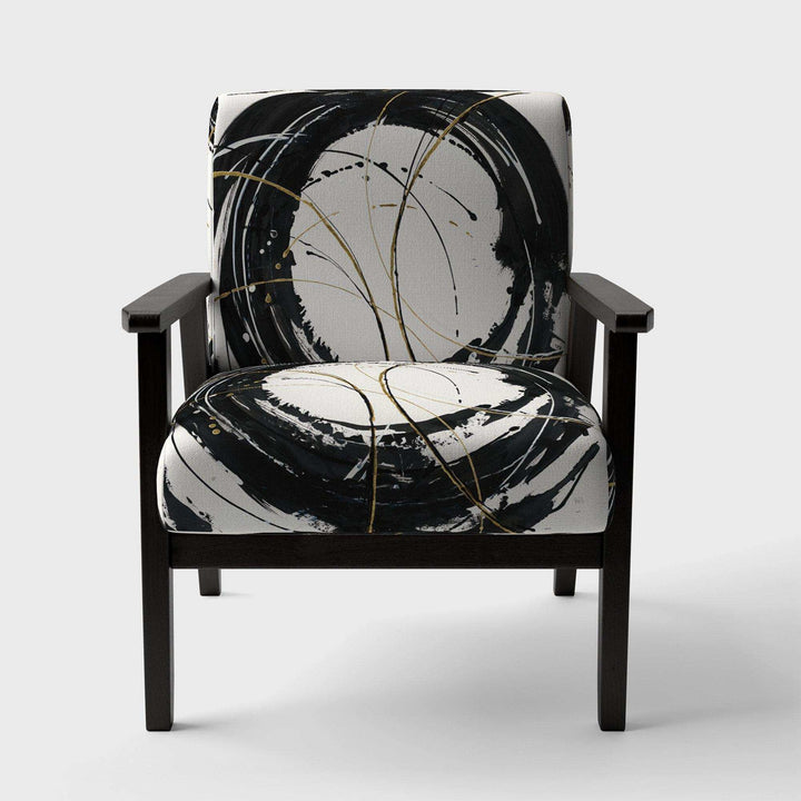 Gold Metallic Circle Modern Glam Accent Chair