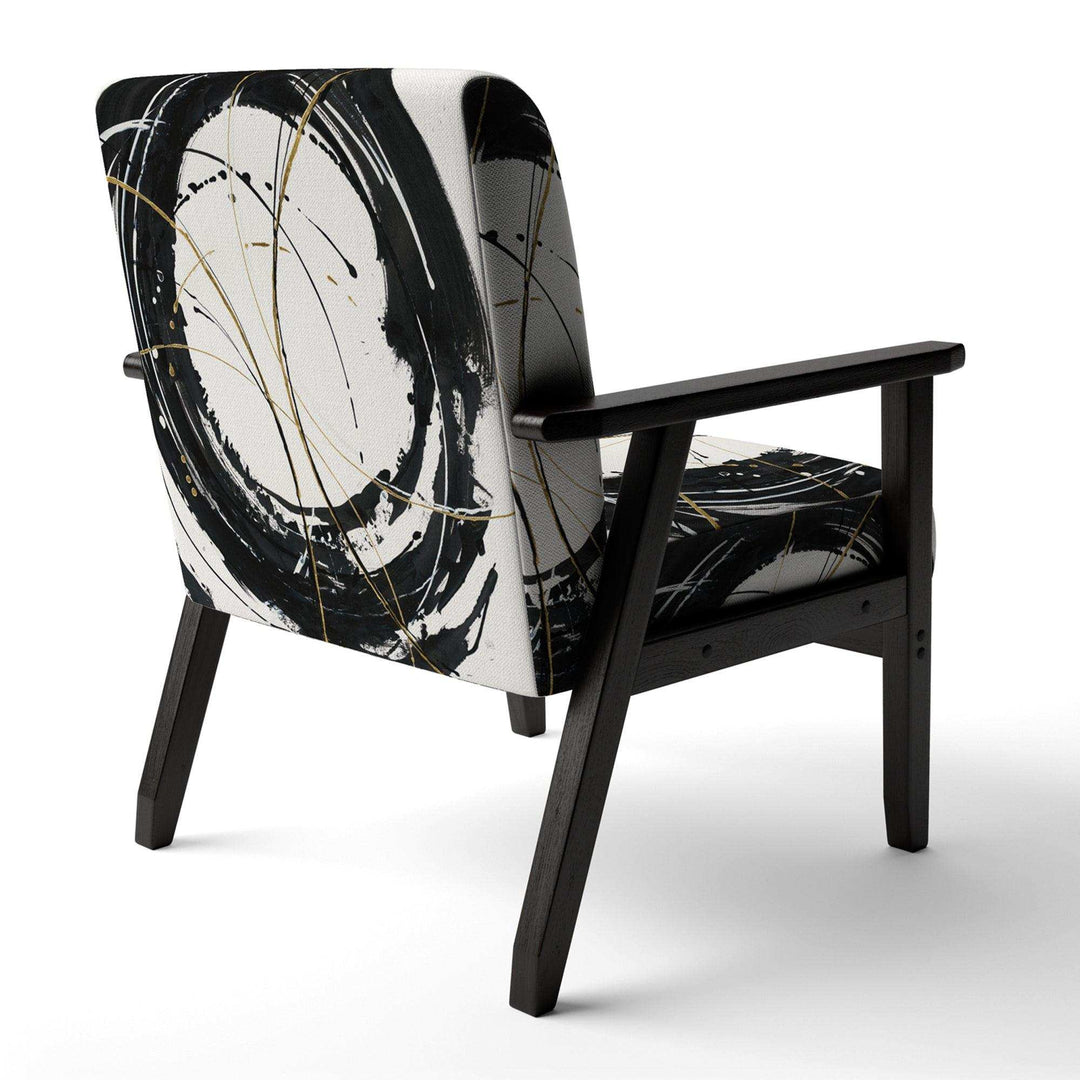 Gold Metallic Circle Modern Glam Accent Chair