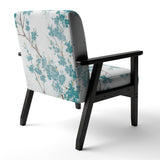 Teal Cherry Blossoms II Tranditional Accent Chair