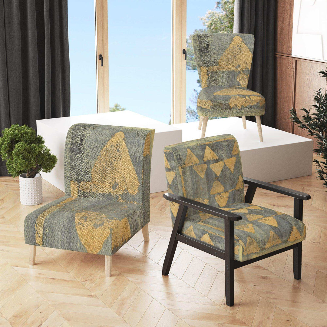 Glam Metallic Form I Modern Accent Chair