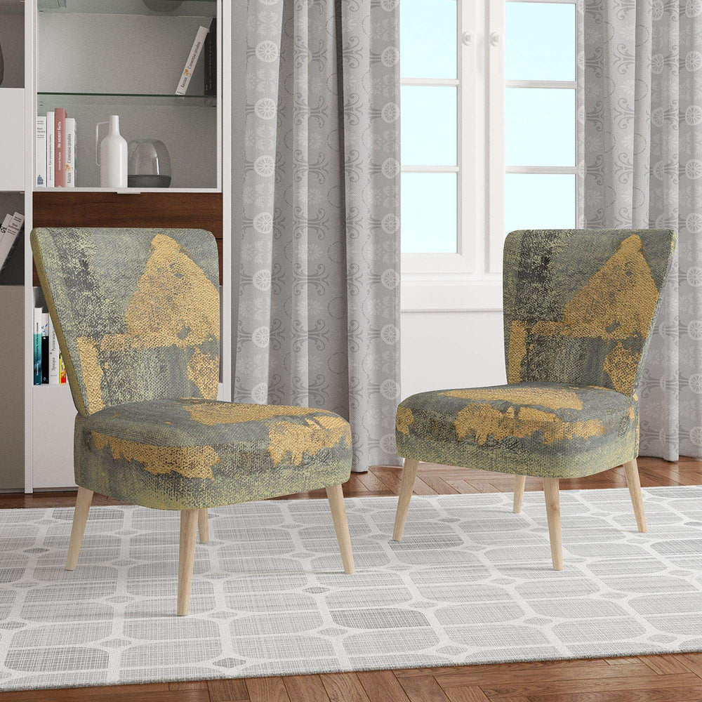 Glam Metallic Form I Modern Accent Chair