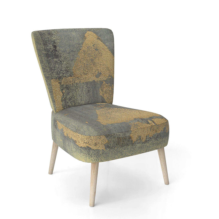 Glam Metallic Form I Modern Accent Chair