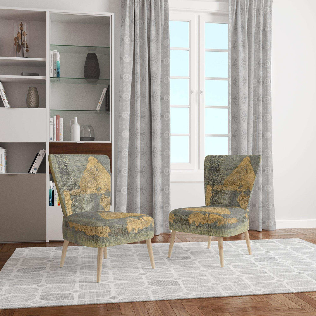 Glam Metallic Form I Modern Accent Chair