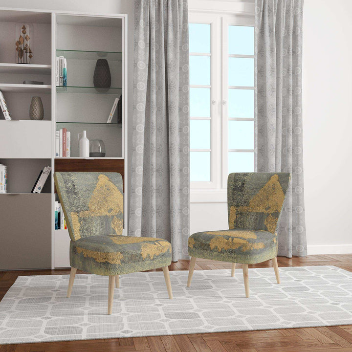 Glam Metallic Form I Modern Accent Chair
