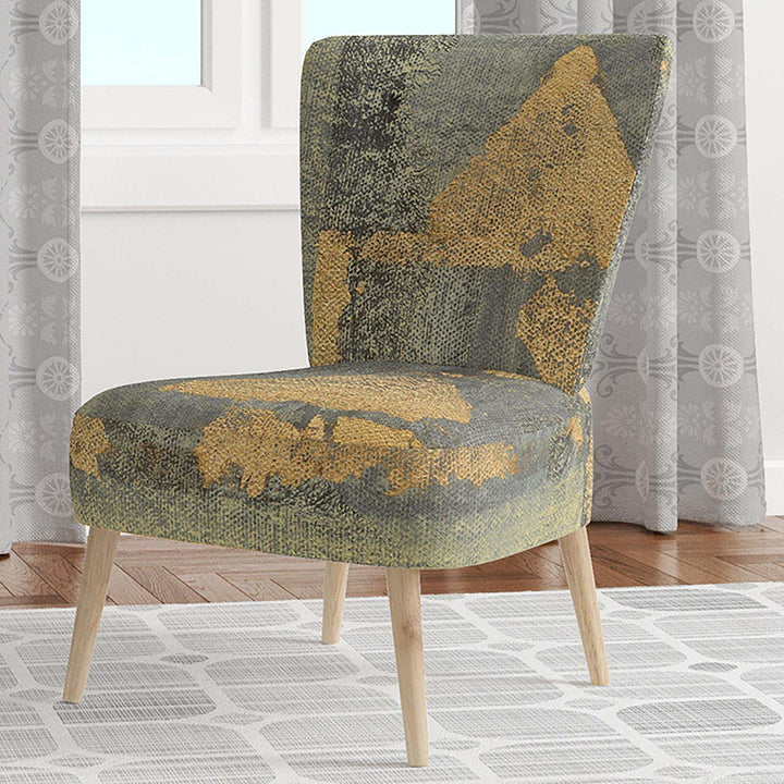 Glam Metallic Form I Modern Accent Chair