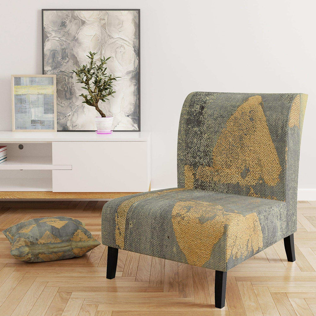Glam Metallic Form I Modern Accent Chair