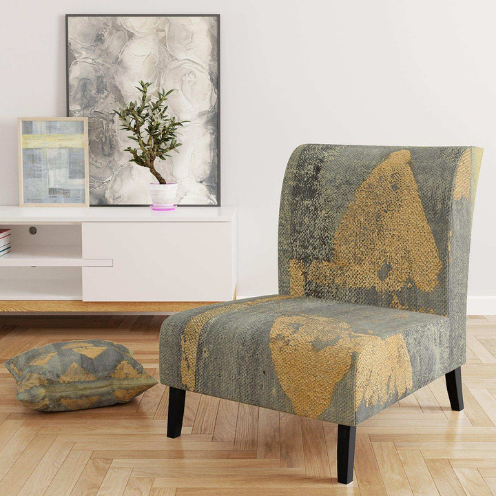 Glam Metallic Form I Modern Accent Chair