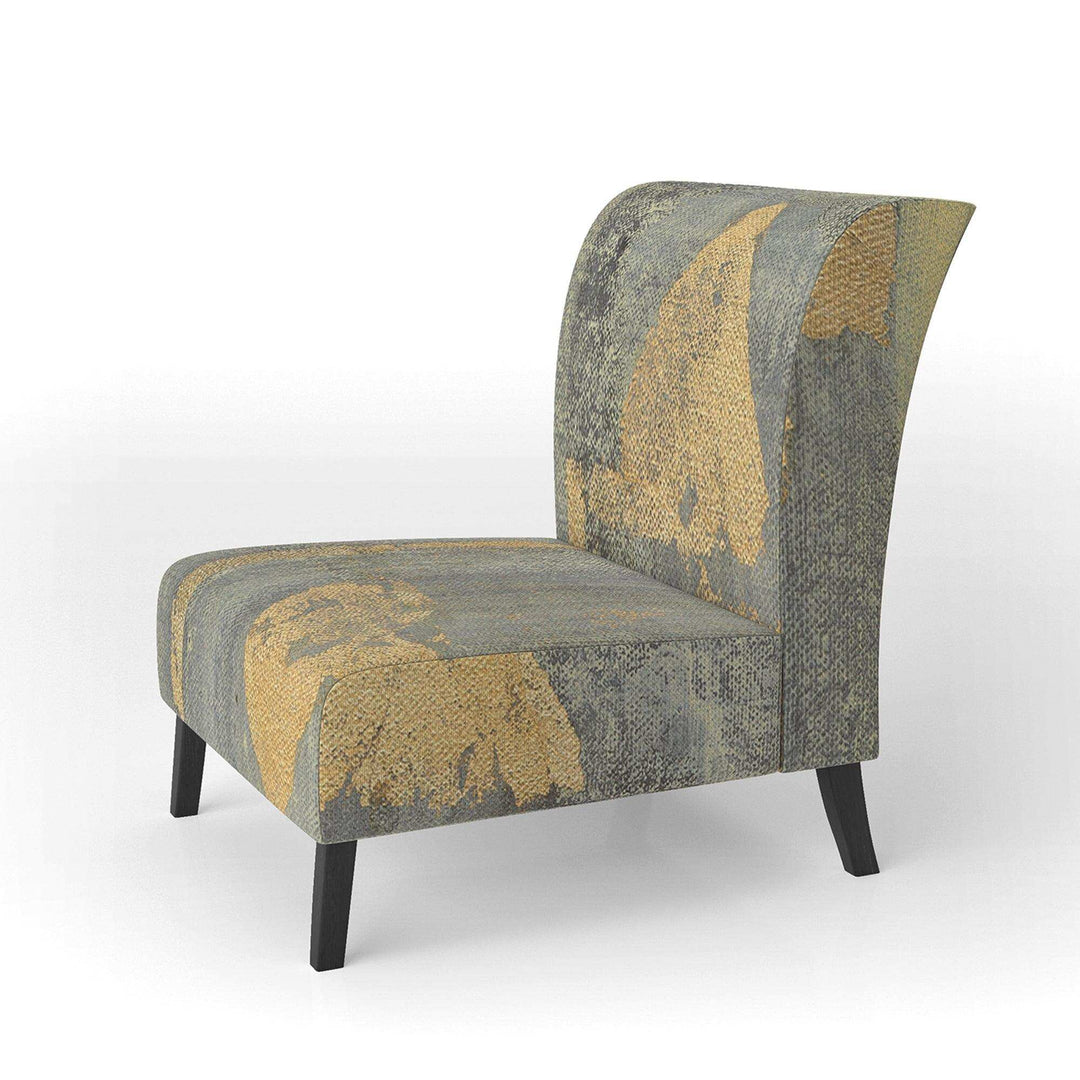 Glam Metallic Form I Modern Accent Chair