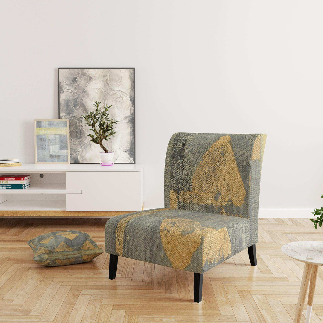 Glam Metallic Form I Modern Accent Chair