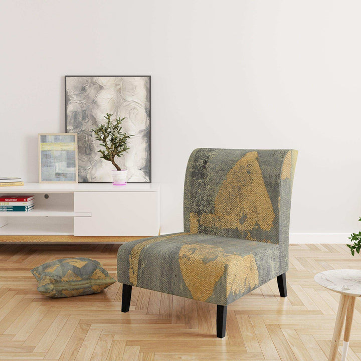 Glam Metallic Form I Modern Accent Chair