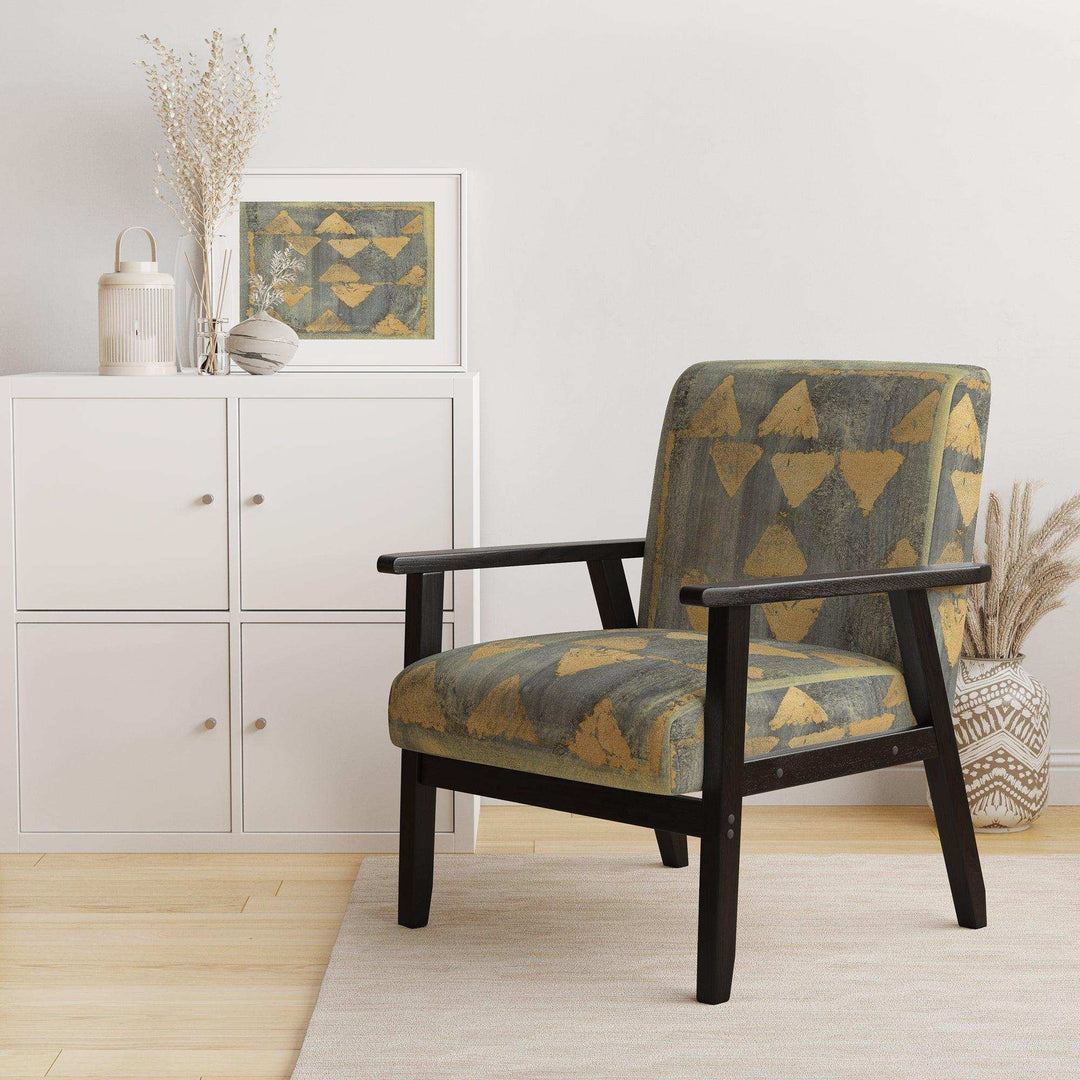 Glam Metallic Form I Modern Accent Chair
