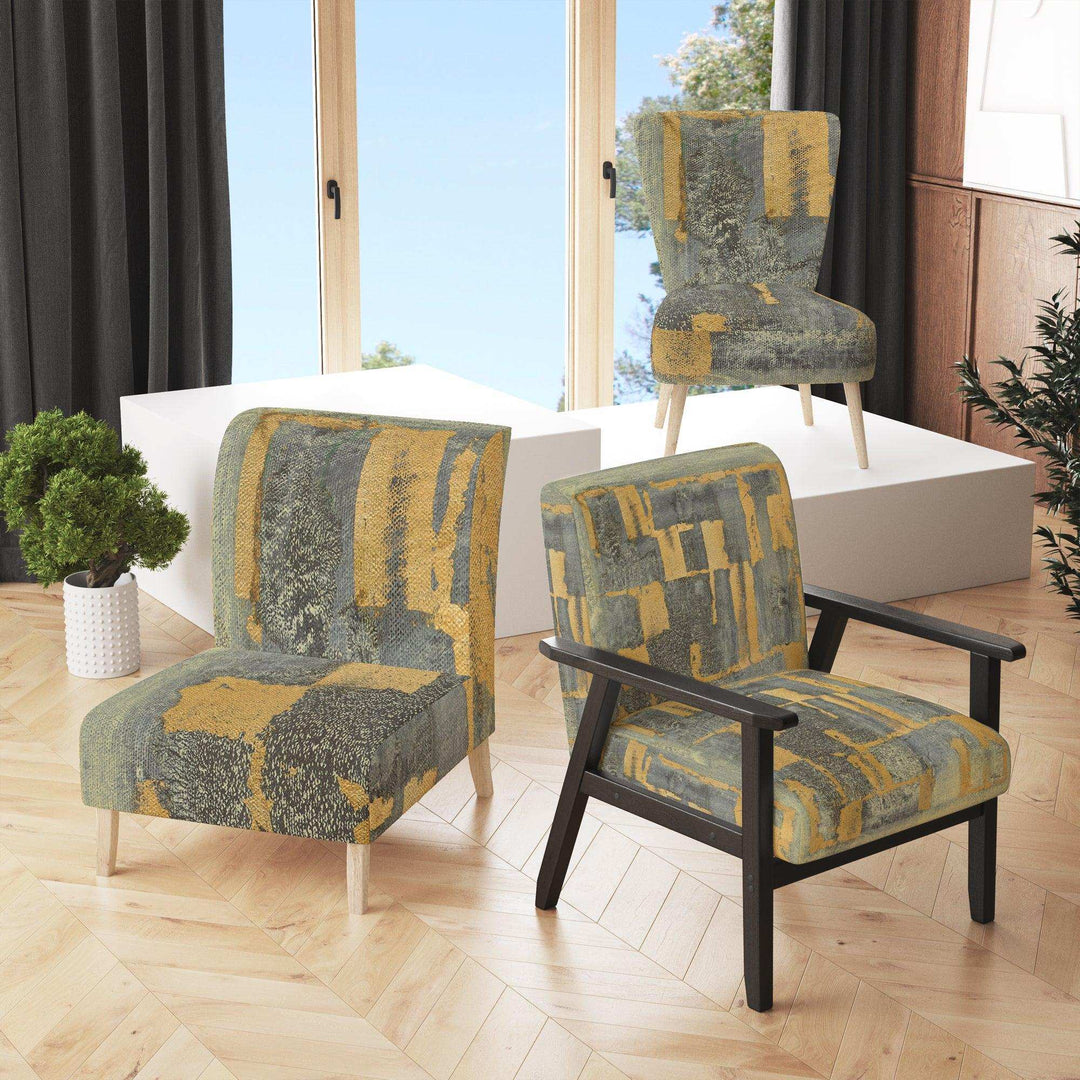 Glam Metallic Form II Modern Accent Chair