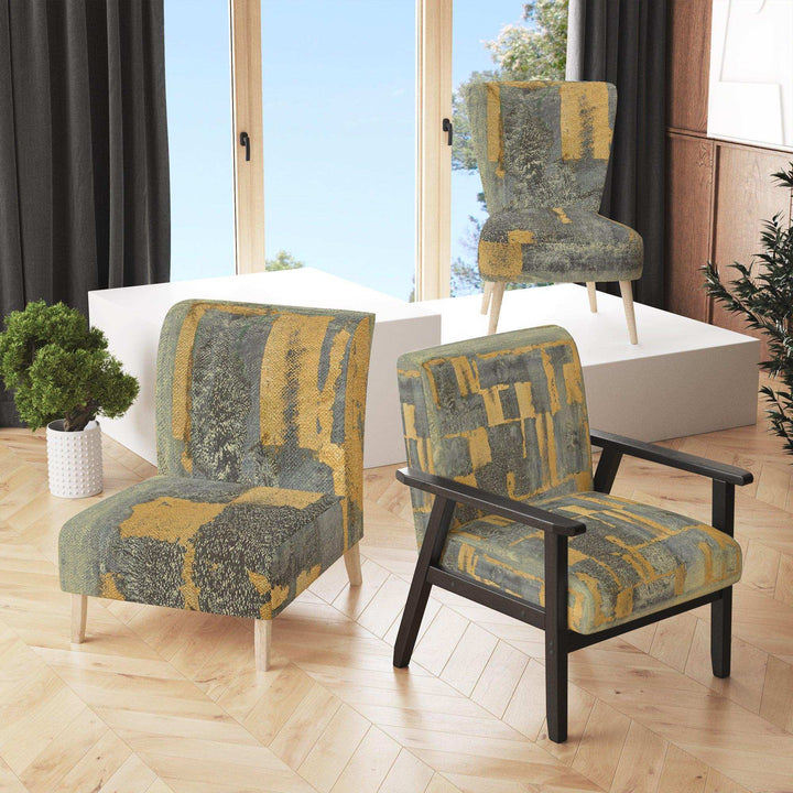 Glam Metallic Form II Modern Accent Chair