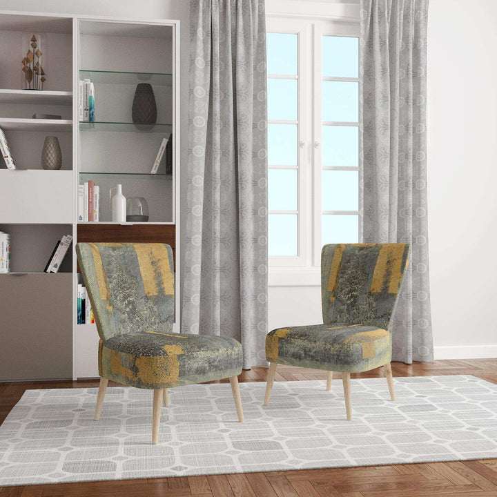 Glam Metallic Form II Modern Accent Chair