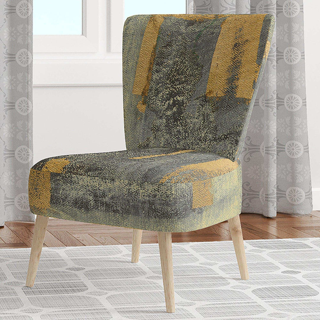 Glam Metallic Form II Modern Accent Chair