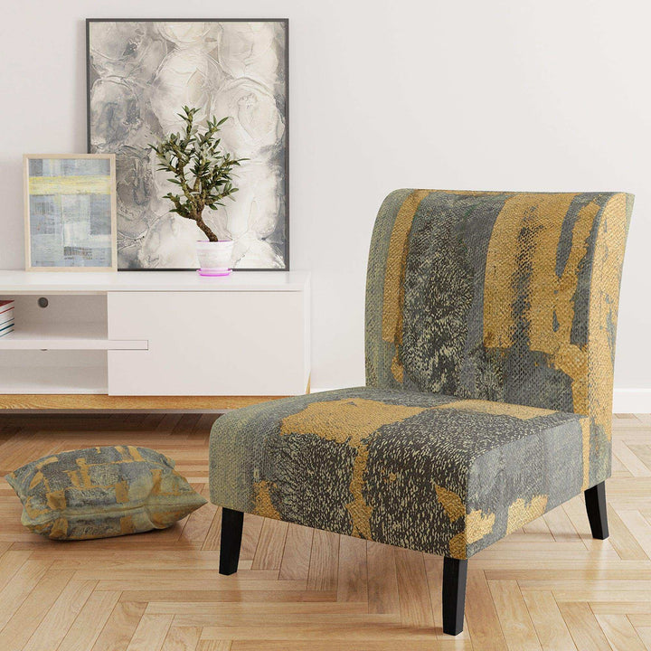 Glam Metallic Form II Modern Accent Chair