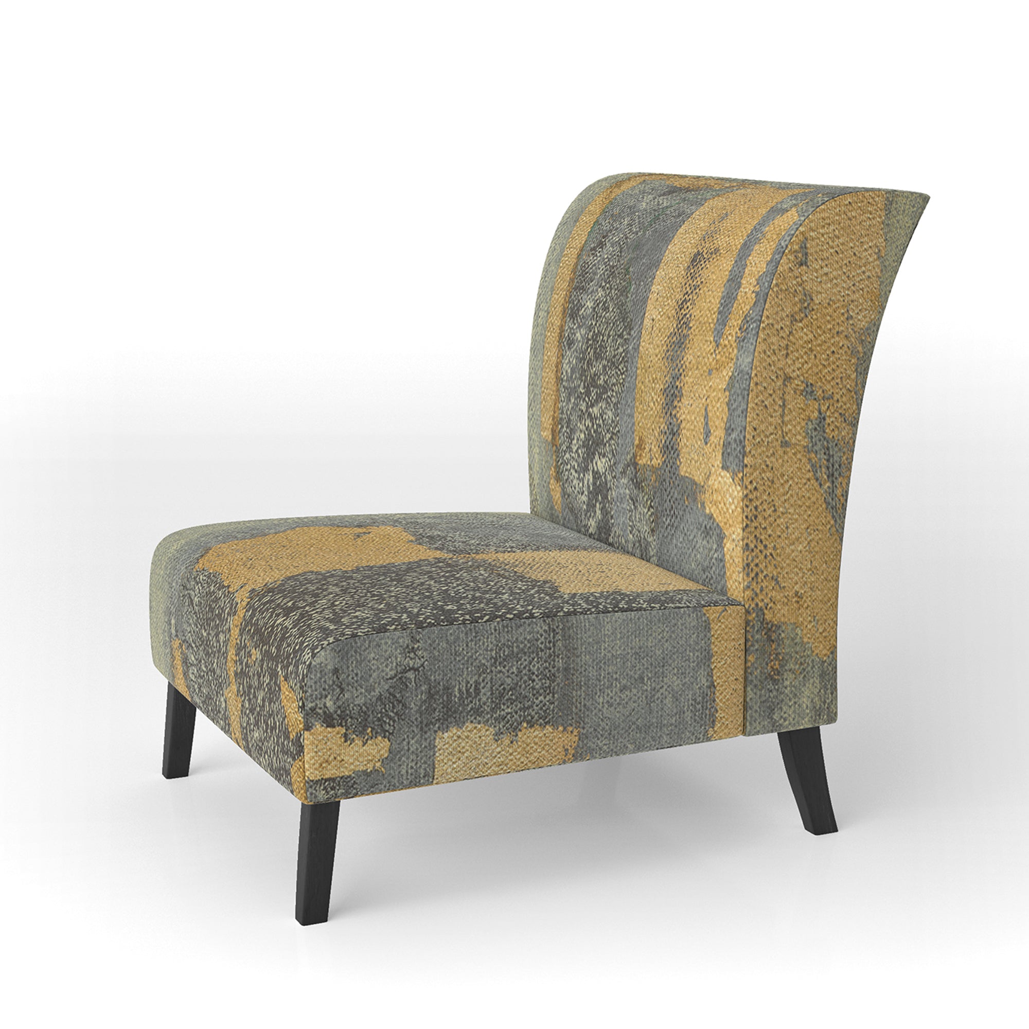 Glam Metallic Form II Modern Accent Chair