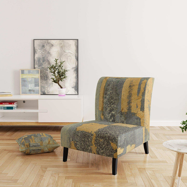 Glam Metallic Form II Modern Accent Chair
