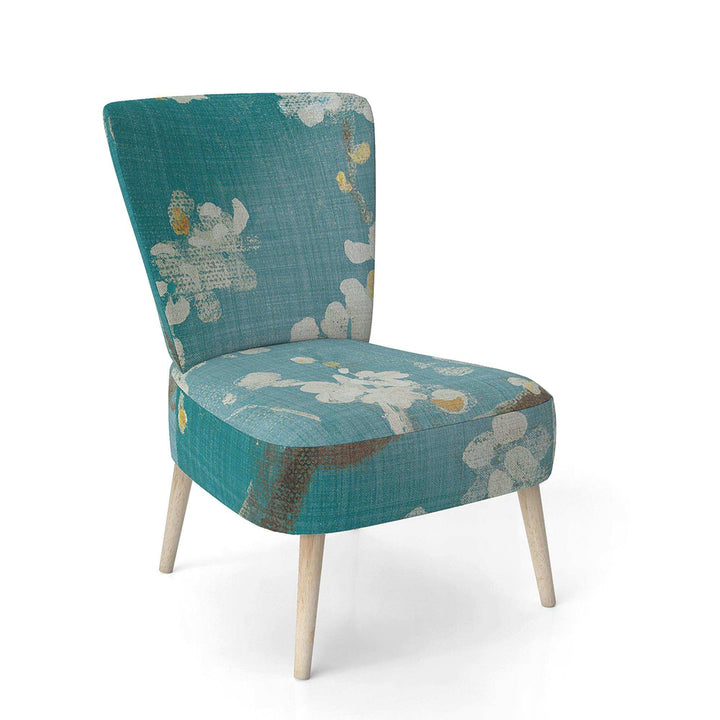 Blue Cherry Blossoms II Cabin &amp; Lodge Accent Chair