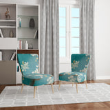 Blue Cherry Blossoms II Cabin & Lodge Accent Chair