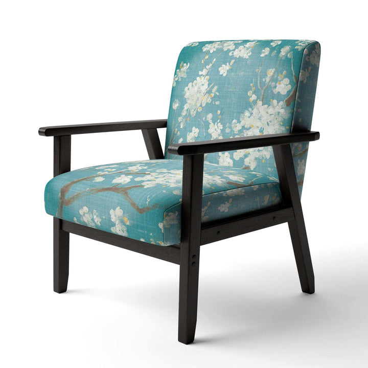 Blue Cherry Blossoms II Cabin &amp; Lodge Accent Chair