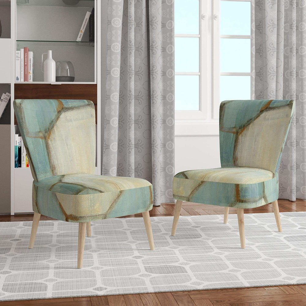 Geometric Title Element Modern Accent Chair
