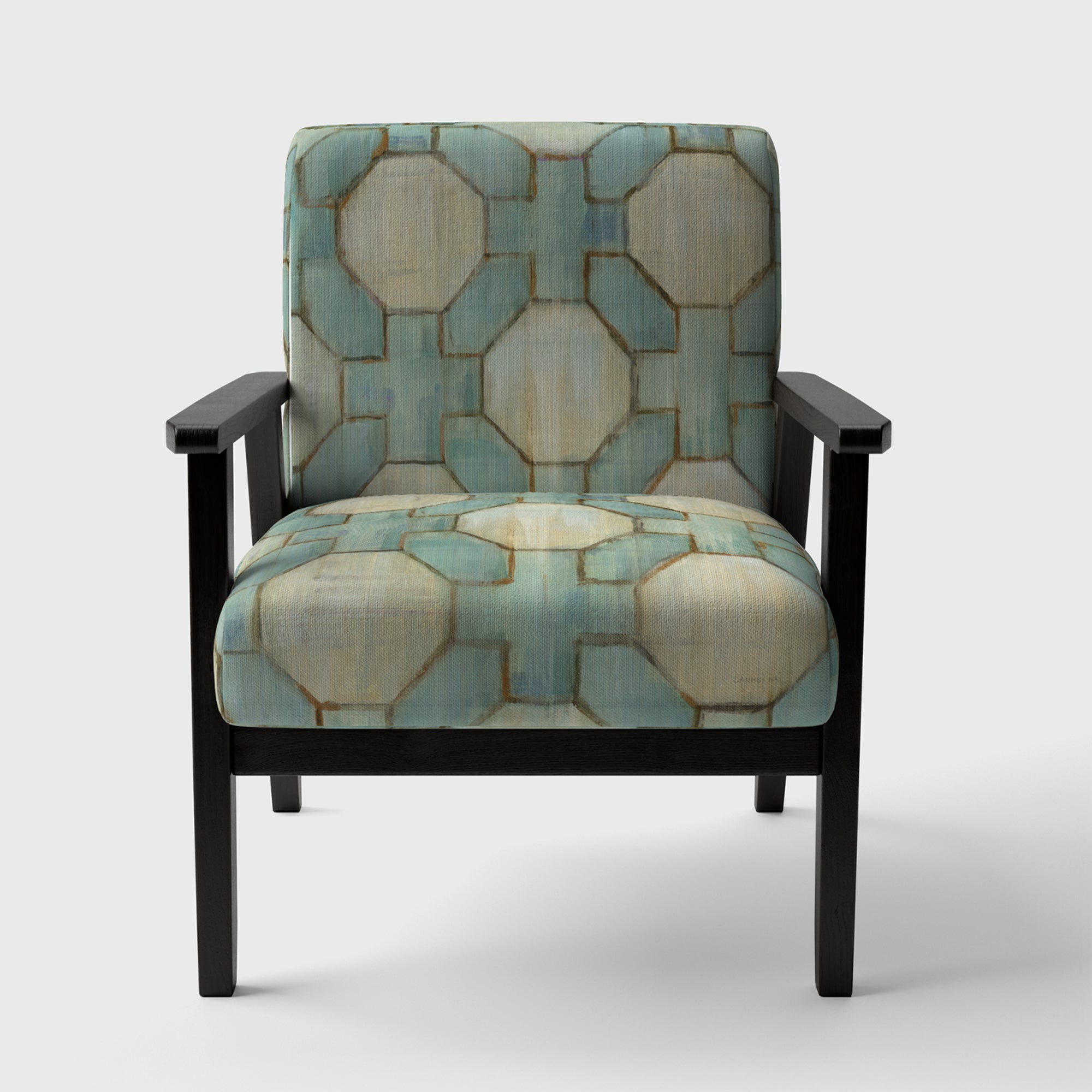 Geometric Title Element Modern Accent Chair