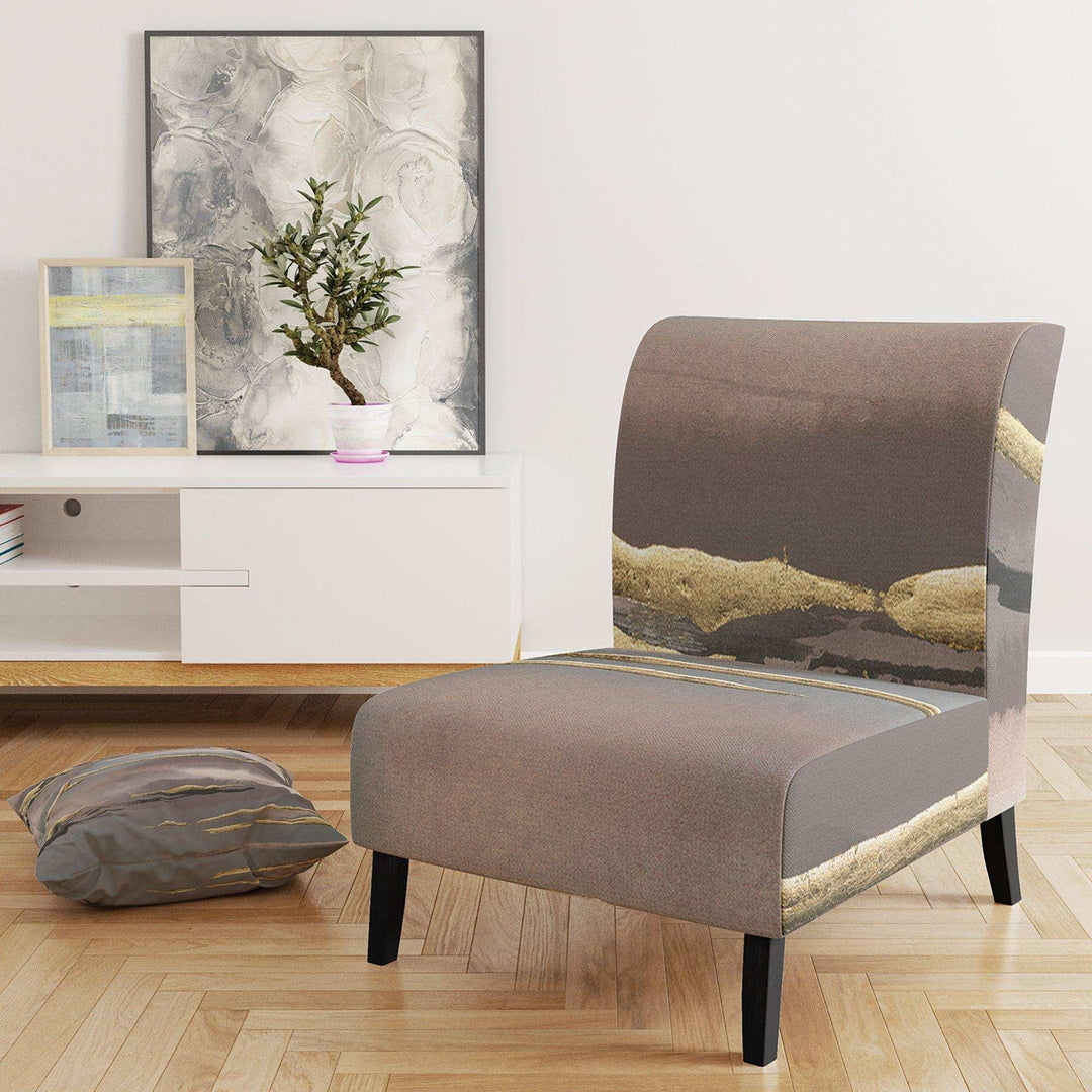 Glamorous Morning Fog I Modern Glam Accent Chair
