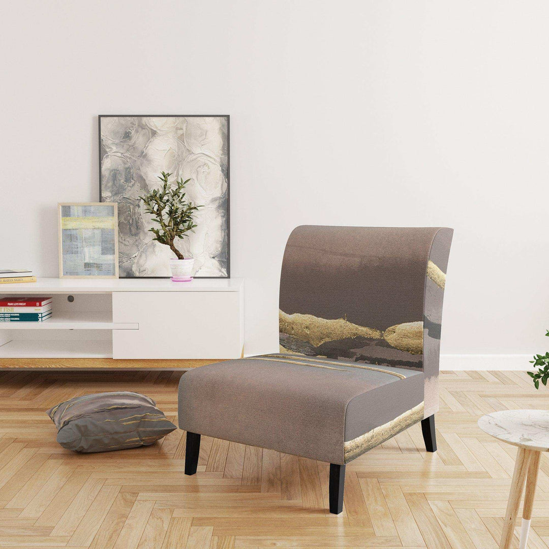 Glamorous Morning Fog I Modern Glam Accent Chair