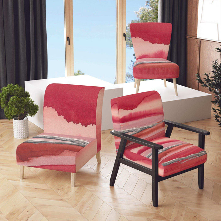 Metallic Glam on Red Modern Glam Accent Chair
