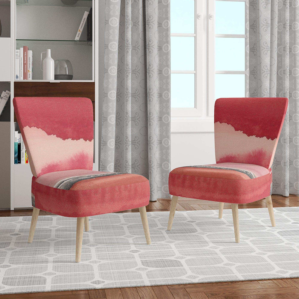 Metallic Glam on Red Modern Glam Accent Chair
