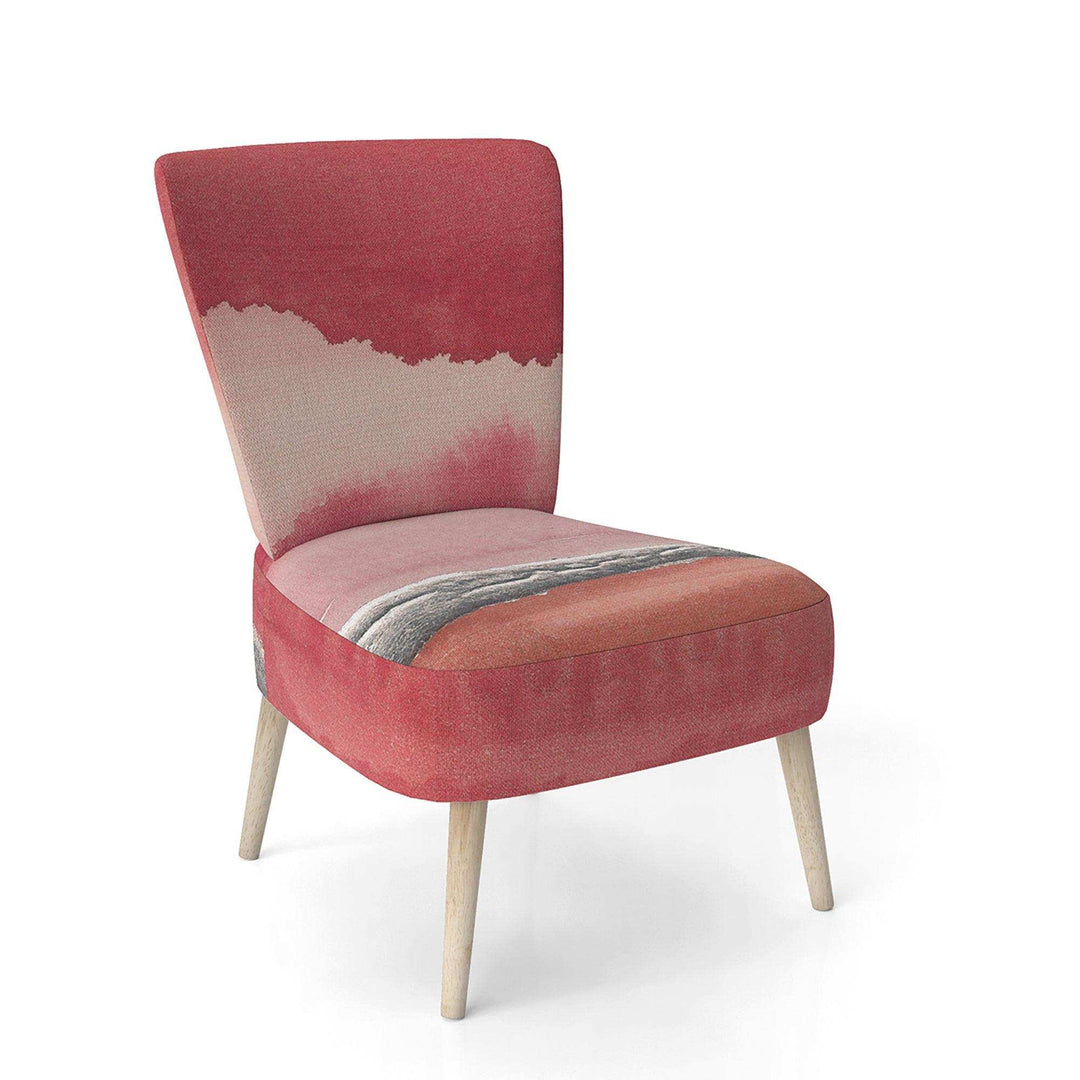Metallic Glam on Red Modern Glam Accent Chair