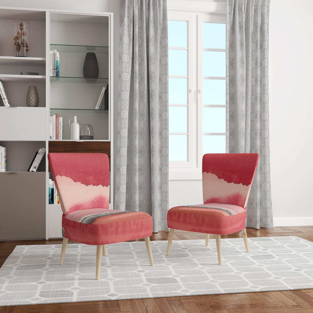 Metallic Glam on Red Modern Glam Accent Chair