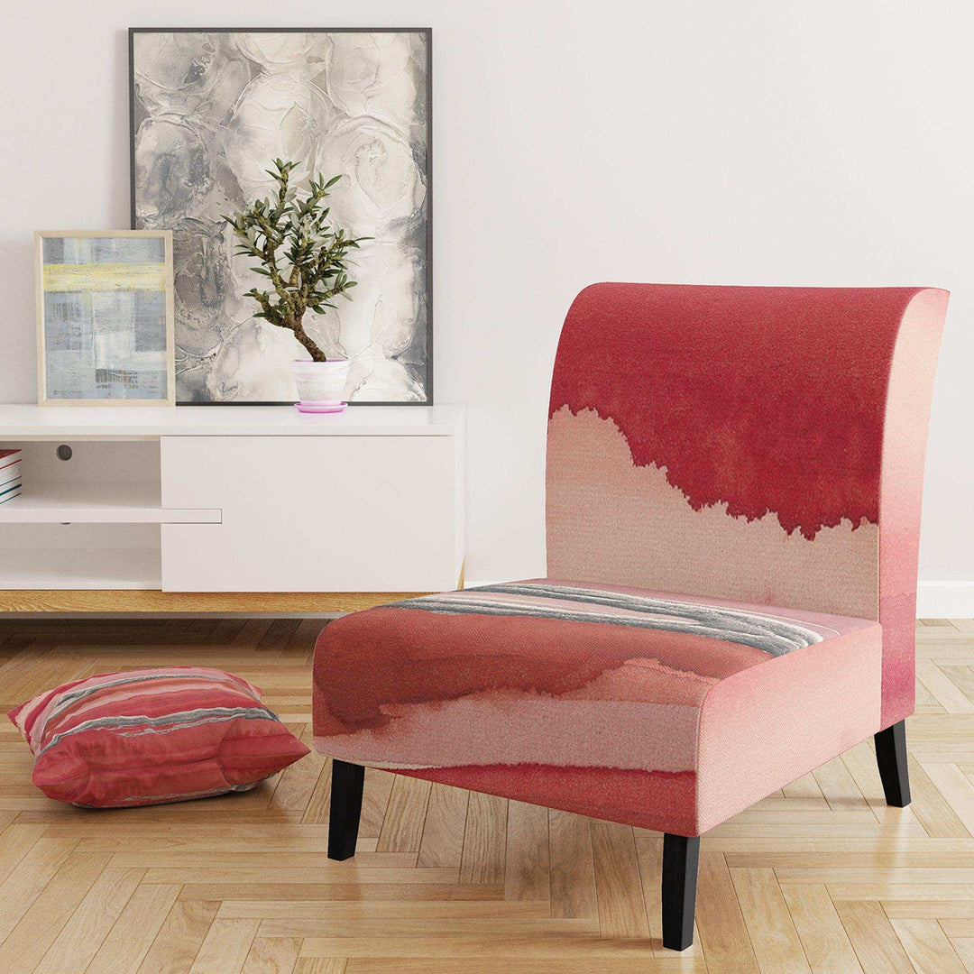 Metallic Glam on Red Modern Glam Accent Chair