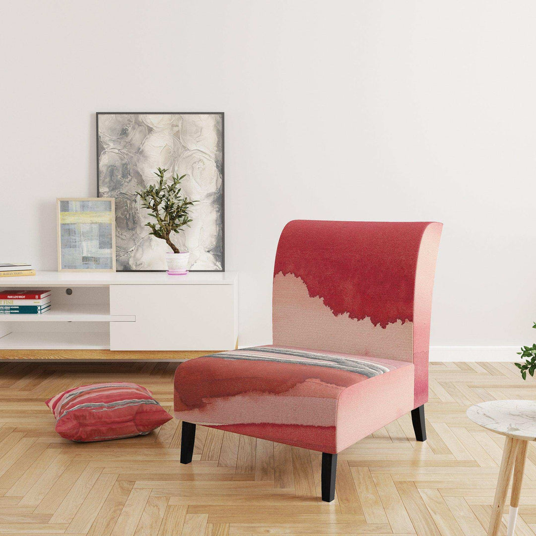 Metallic Glam on Red Modern Glam Accent Chair