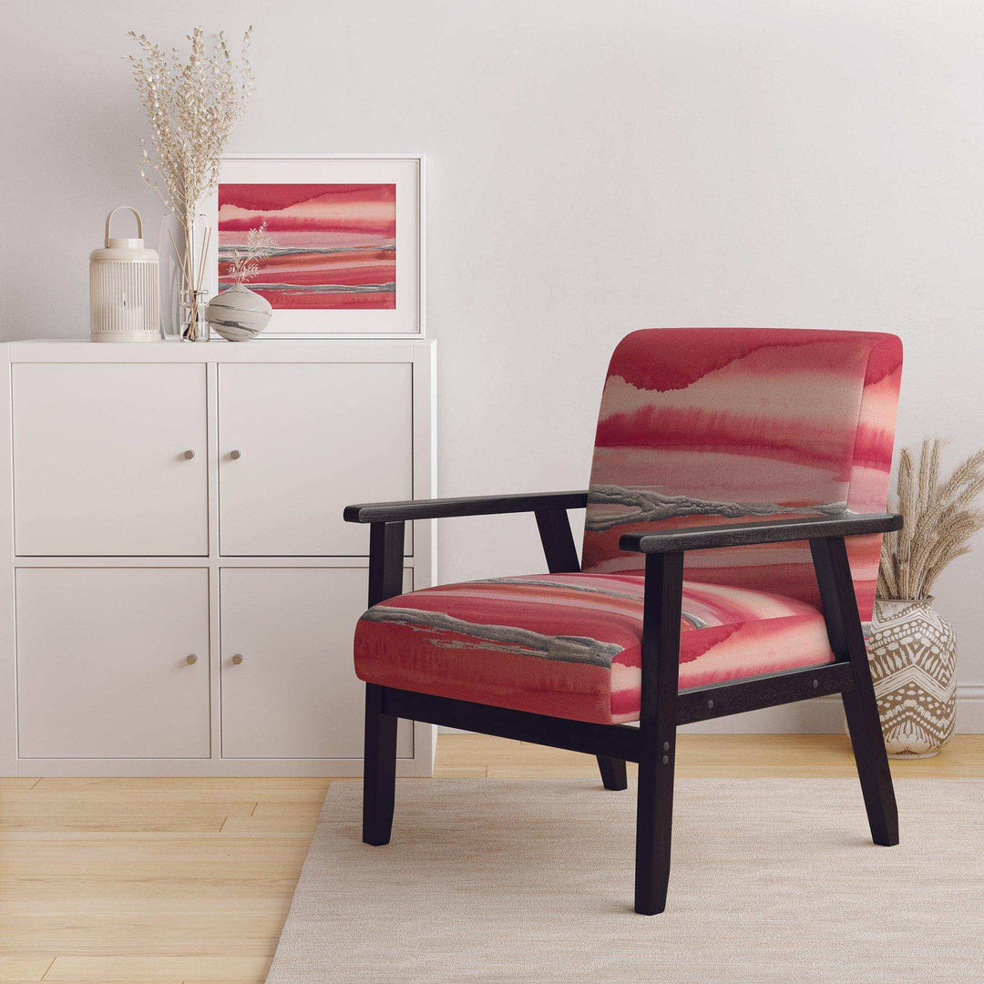 Metallic Glam on Red Modern Glam Accent Chair
