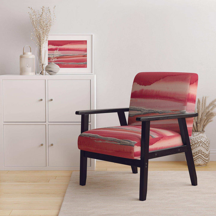 Metallic Glam on Red Modern Glam Accent Chair
