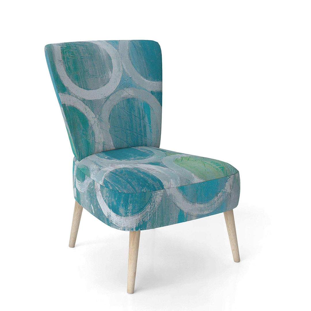 Natural Blue Circle Modern Accent Chair
