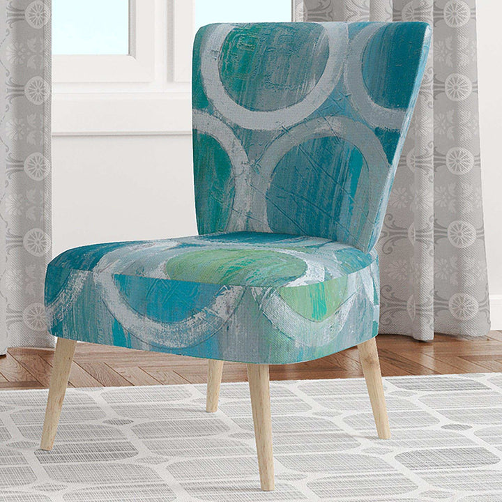 Natural Blue Circle Modern Accent Chair