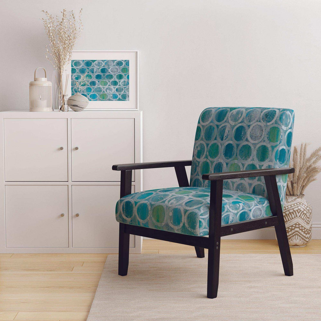 Natural Blue Circle Modern Accent Chair