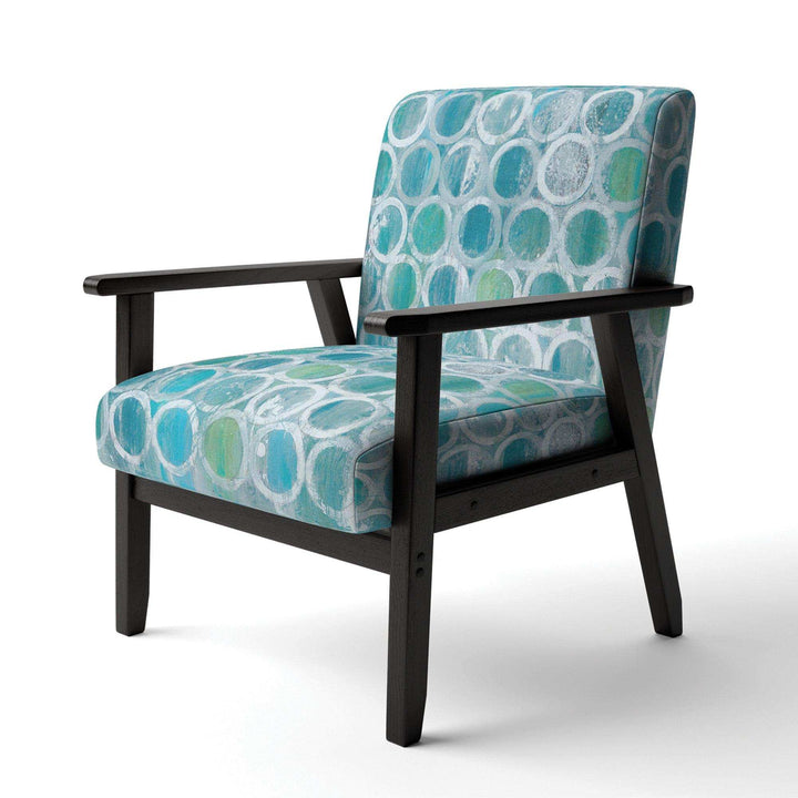 Natural Blue Circle Modern Accent Chair