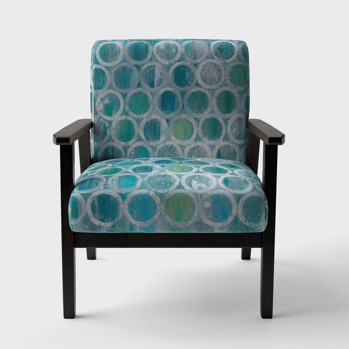 Natural Blue Circle Modern Accent Chair