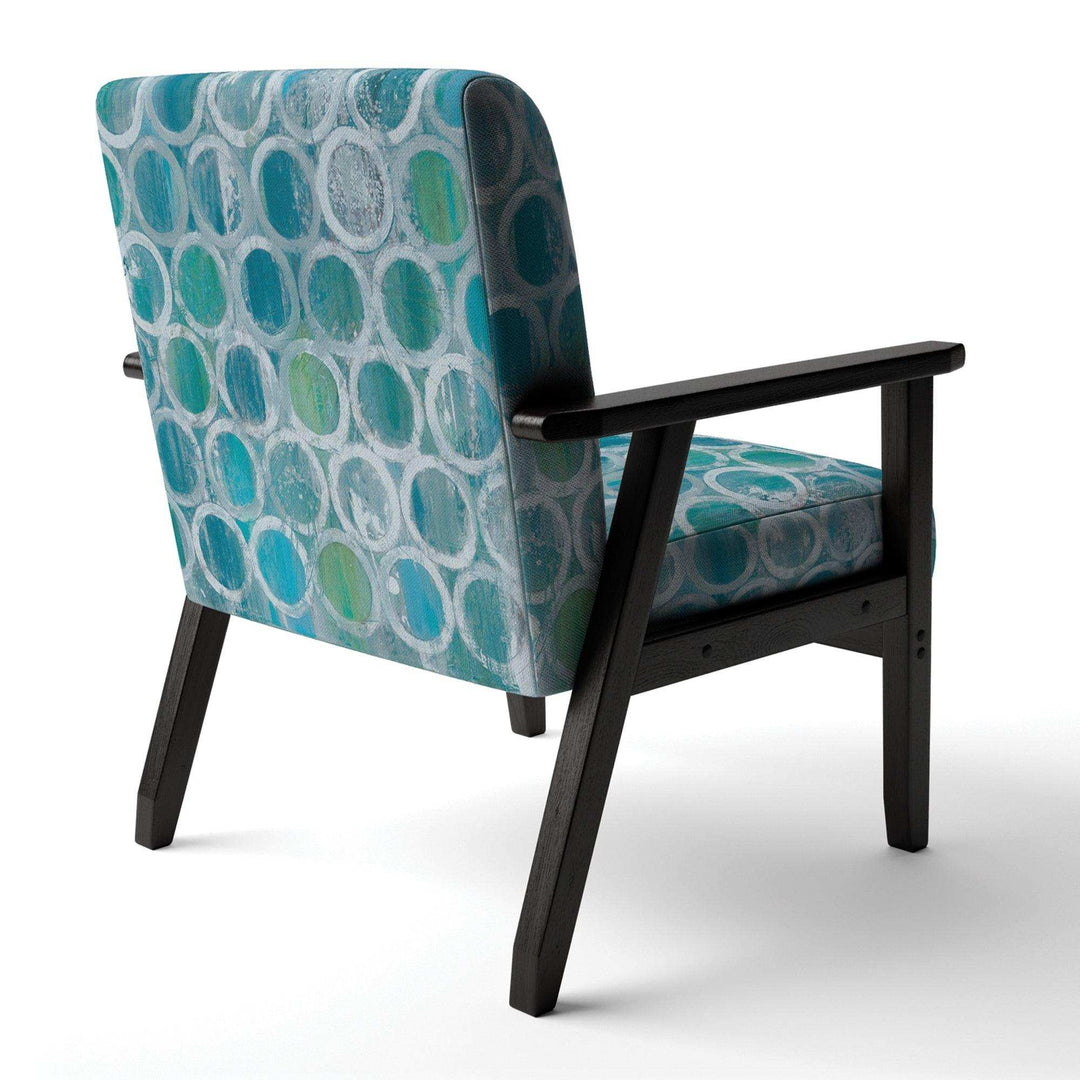 Natural Blue Circle Modern Accent Chair